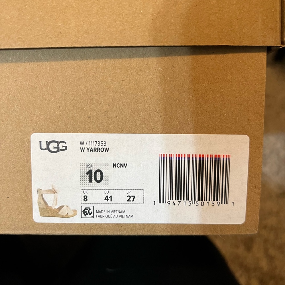 UGG Women's Yarrow Espadrille Wedge Sandals; Size 10; Color Canvas #35B - Picture 6 of 8